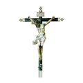 Crucifijo colonial. Madera y plata