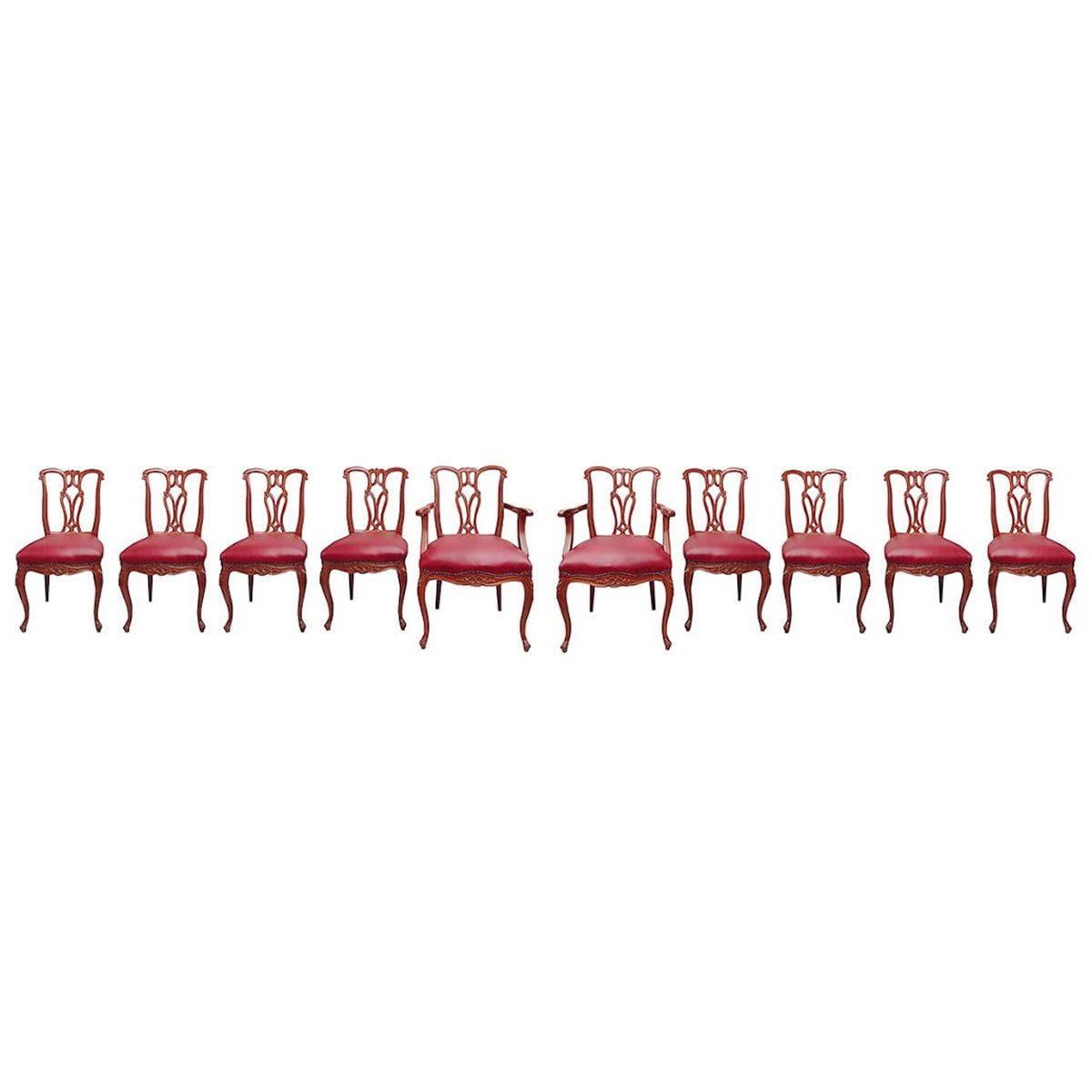 10 sillas comedor estilo Chippendale. S. XX