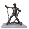 Escultura en bronce. Indigena encadenado