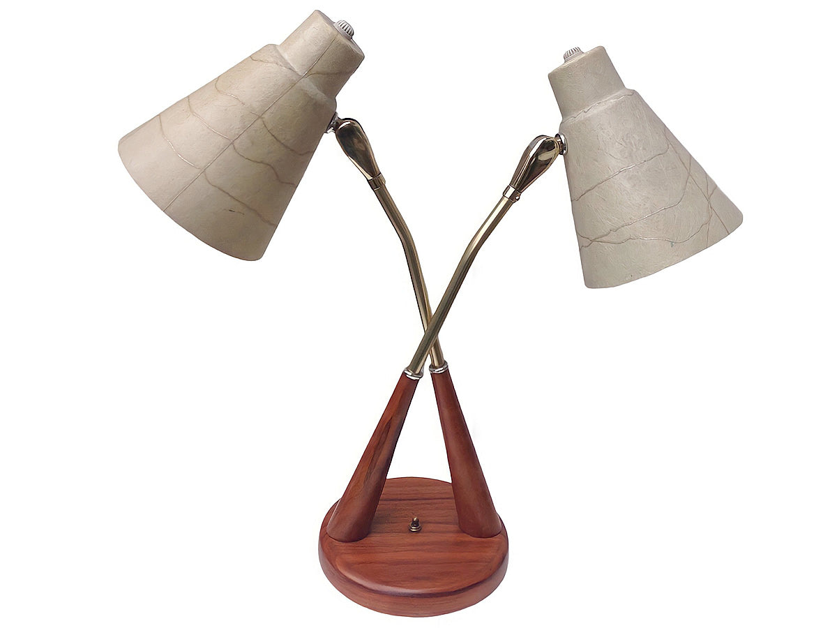 Lampara de mesa. 2 luces. 1950