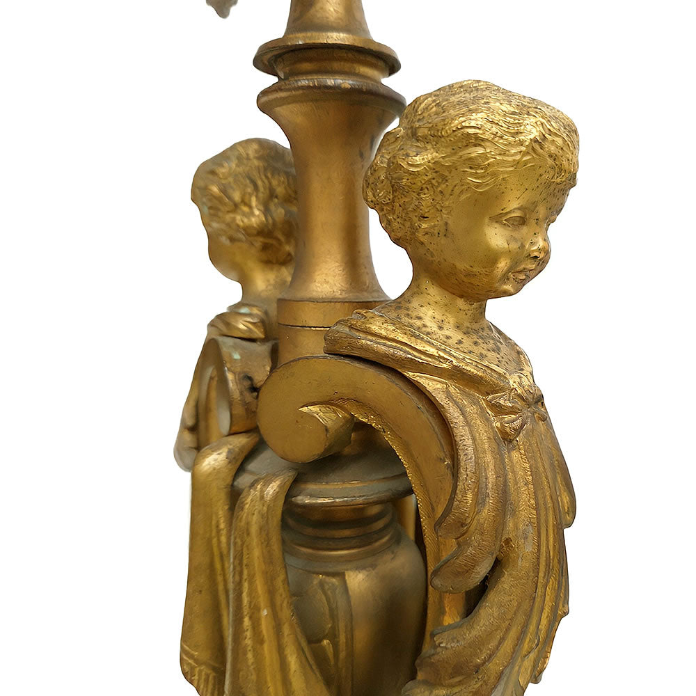 Par de candelabros en bronce. S. XIX