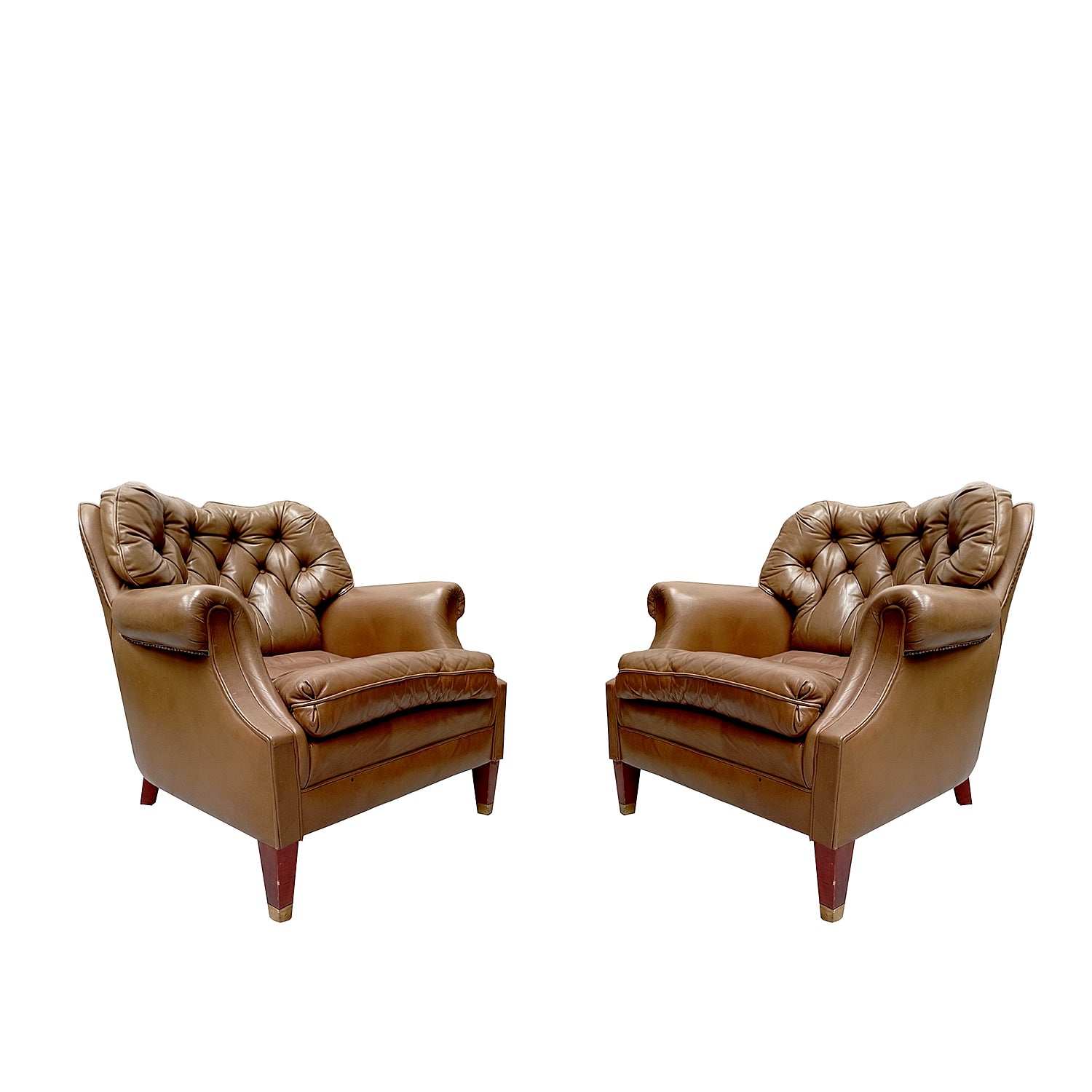 Par de sillas cuero. 1960