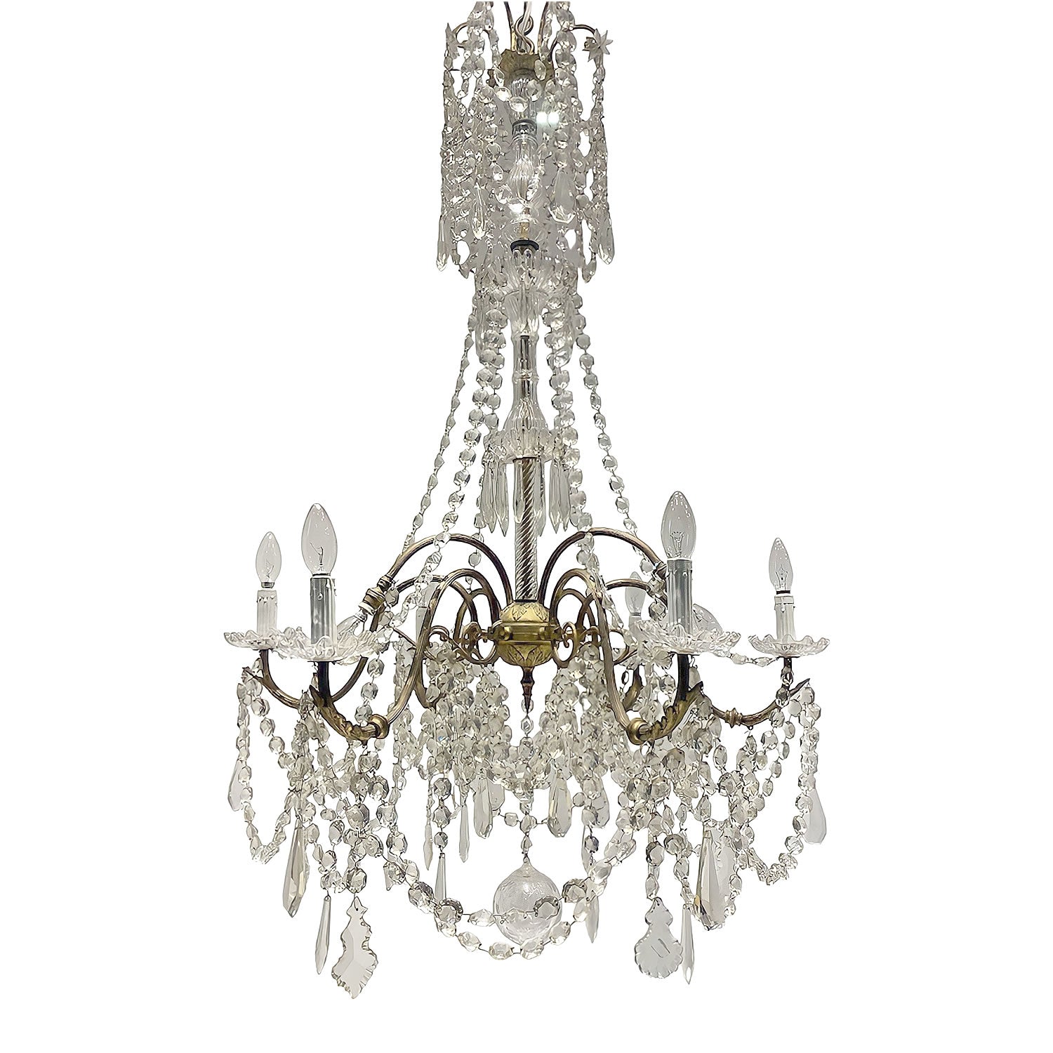 Lampara de techo en cristal Baccarat. Francia. S. XIX