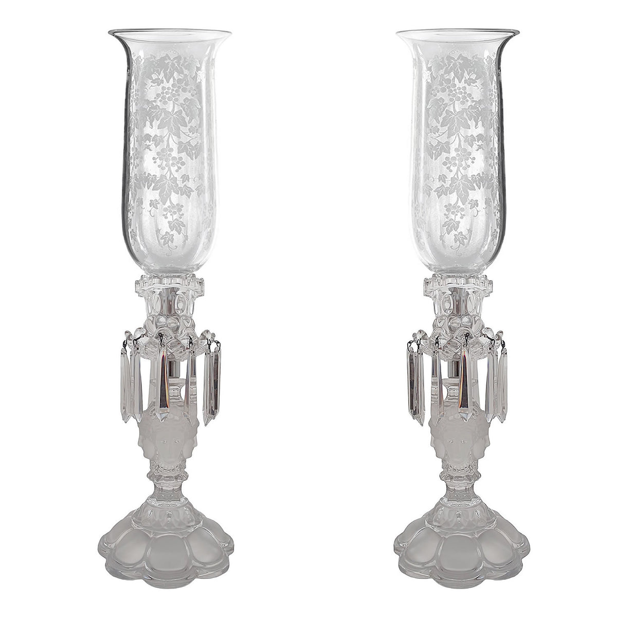 Par de candelabros crisal. Saint Louis. Francia. Segunda mitad. S.XX