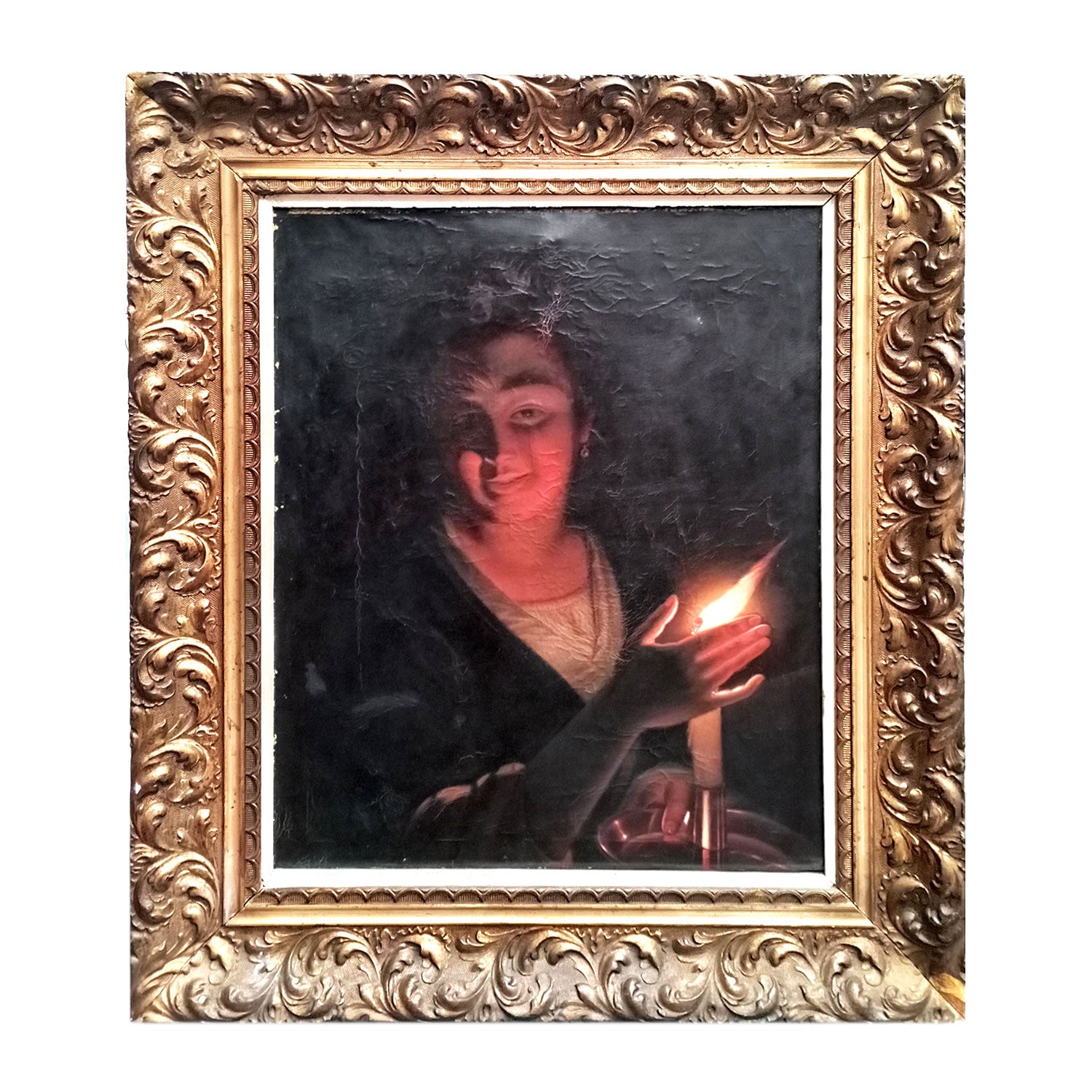 "Dama con vela" por Adolfo Tagliaferri