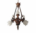 Lampara de techo en bronce. 1900