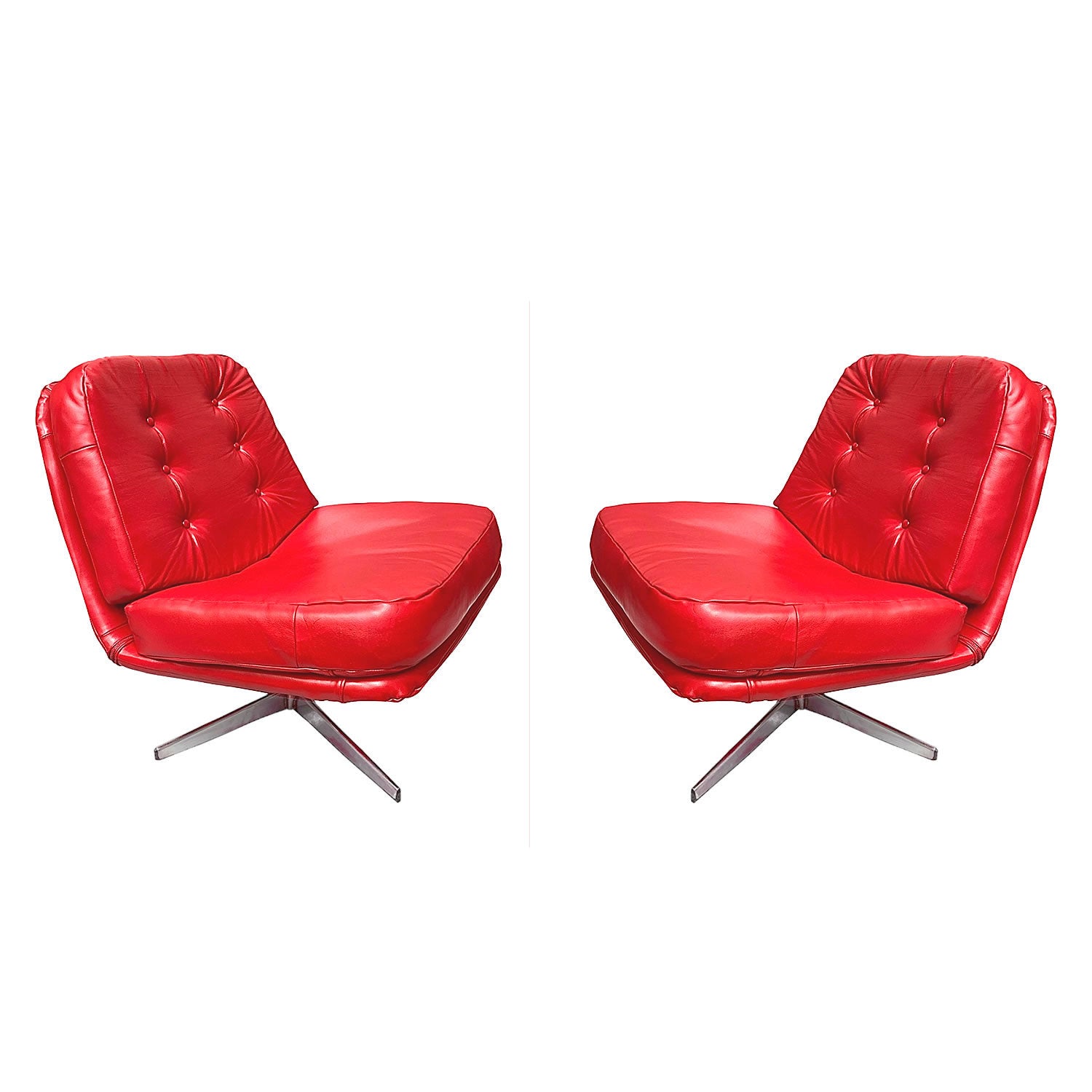 Par de sillas cuero. 1970