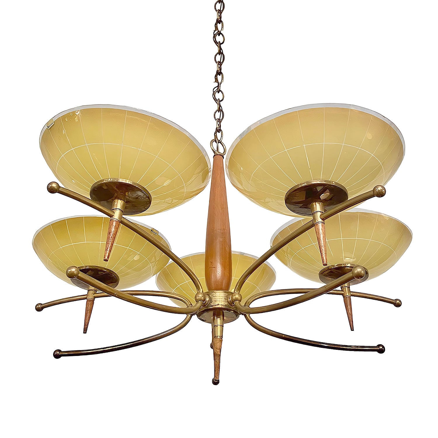 Lámpara de techo cinco luces. 1960