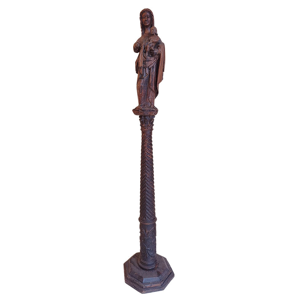 Virgen con columna talla en madera