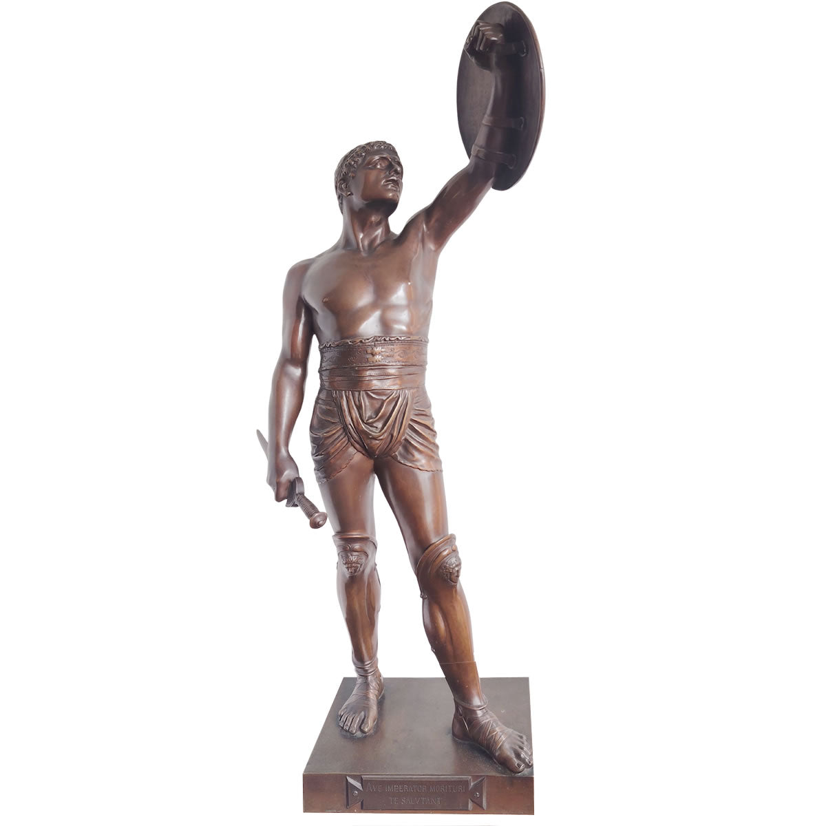 Gladiador Romano en bronce. Emile Coriolan Hippolyte. Siglo XIX