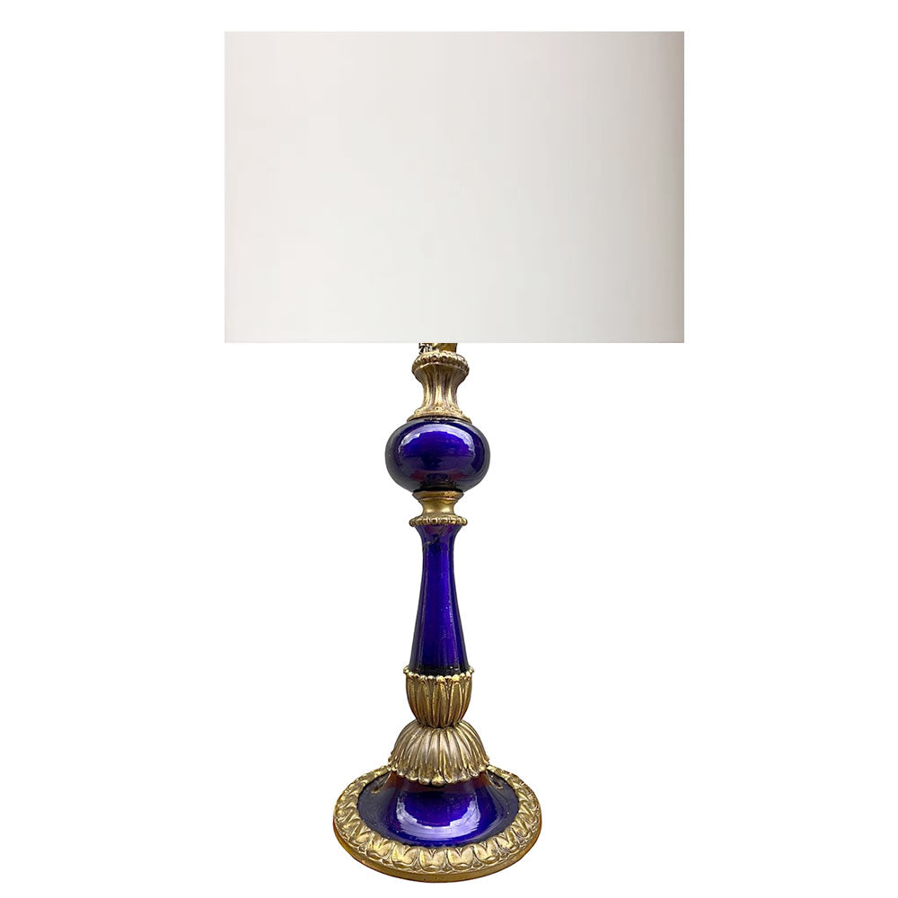 Lampara de mesa azul