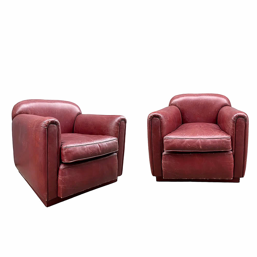 Par sillas cuero. 1940
