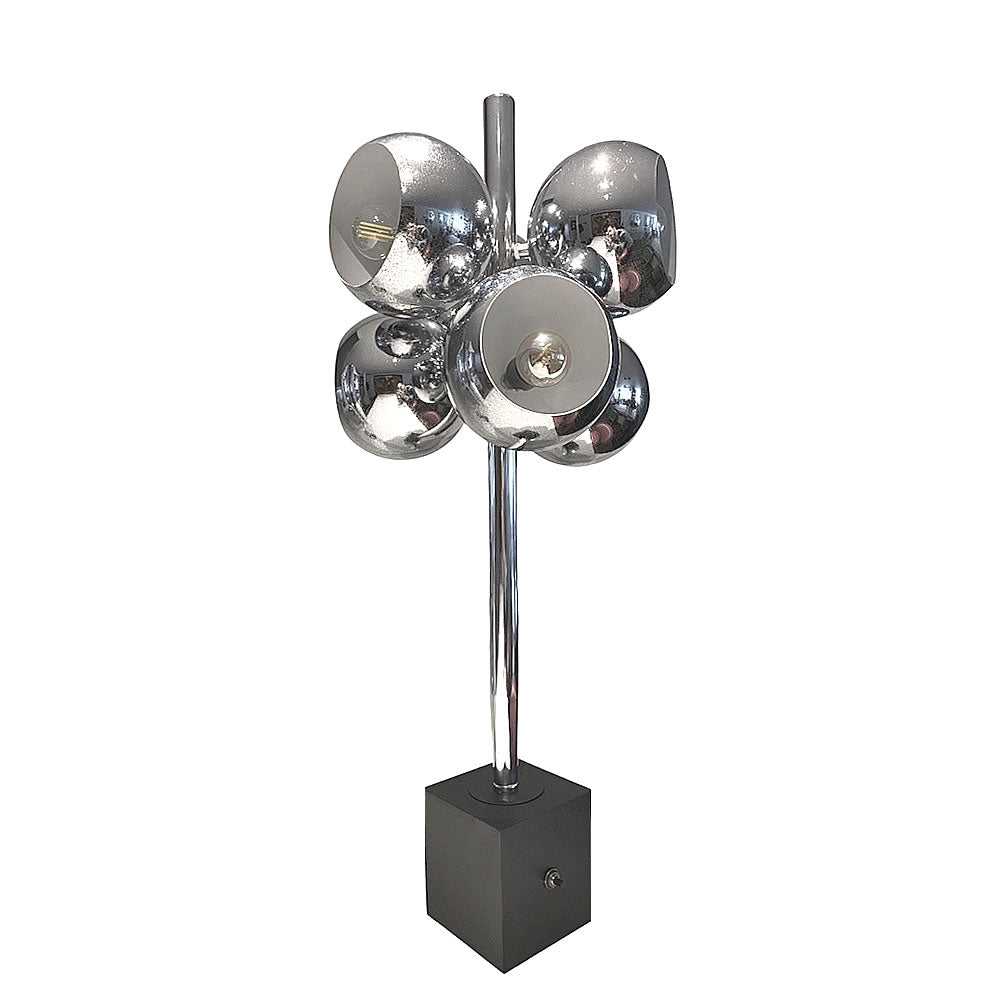 Lámpara de mesa en cromo.  6 luces. 1960