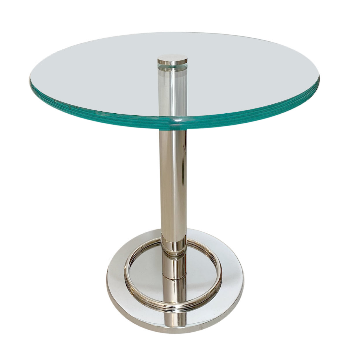 Mesa auxiliar, cromo y cristal. 1970