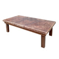 Mesa de centro enchapada en cuero.  Werner Biermann. 1960