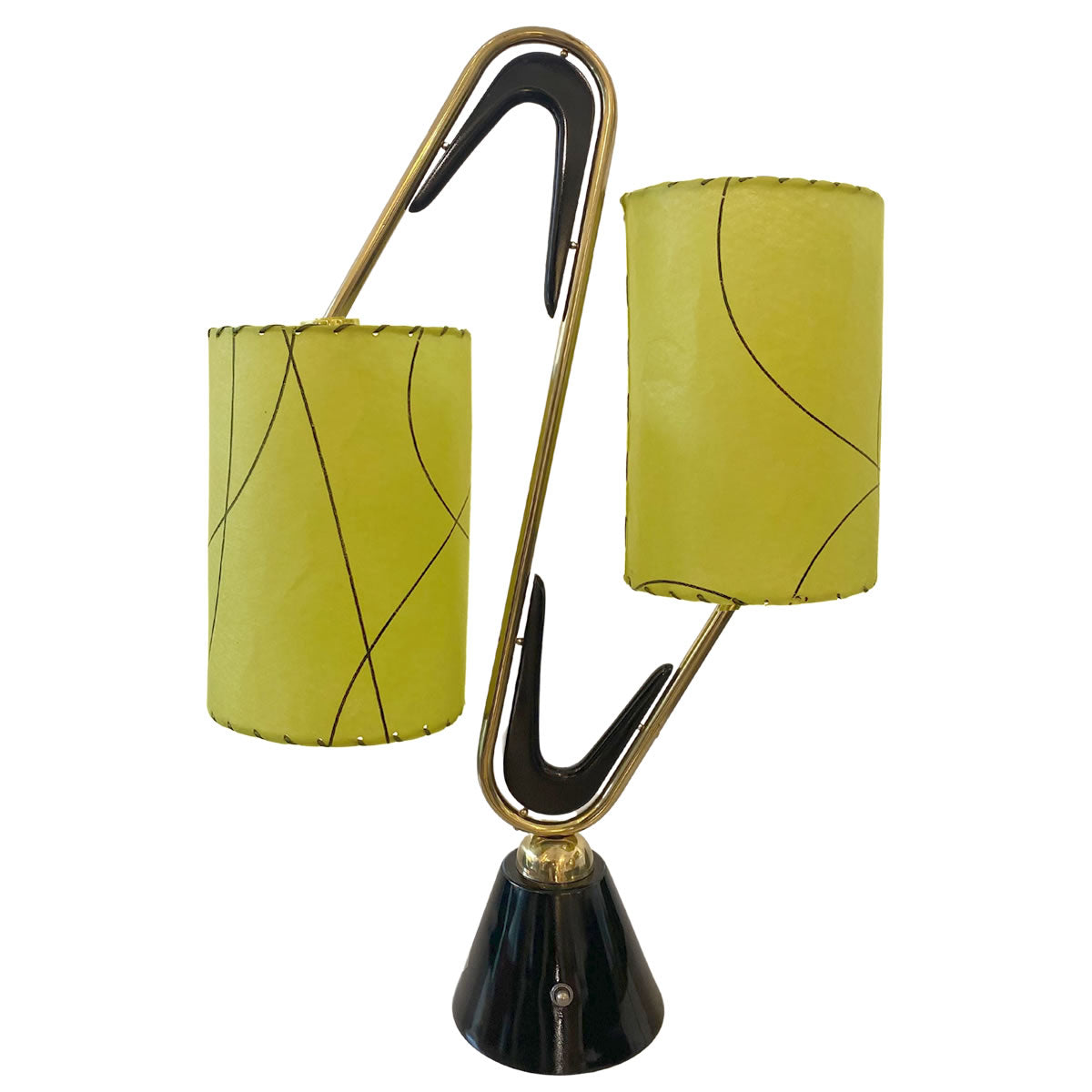 Lampara de mesa.2 luces. USA. 1960