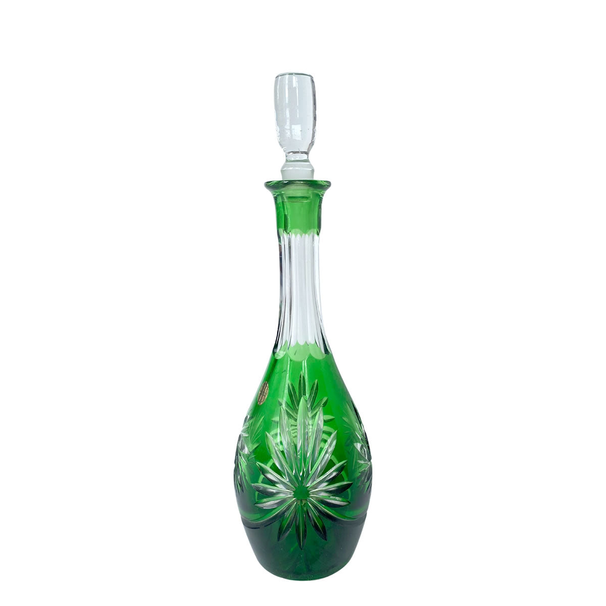 Licorera en cristal Bohemia. Mediados S. XX