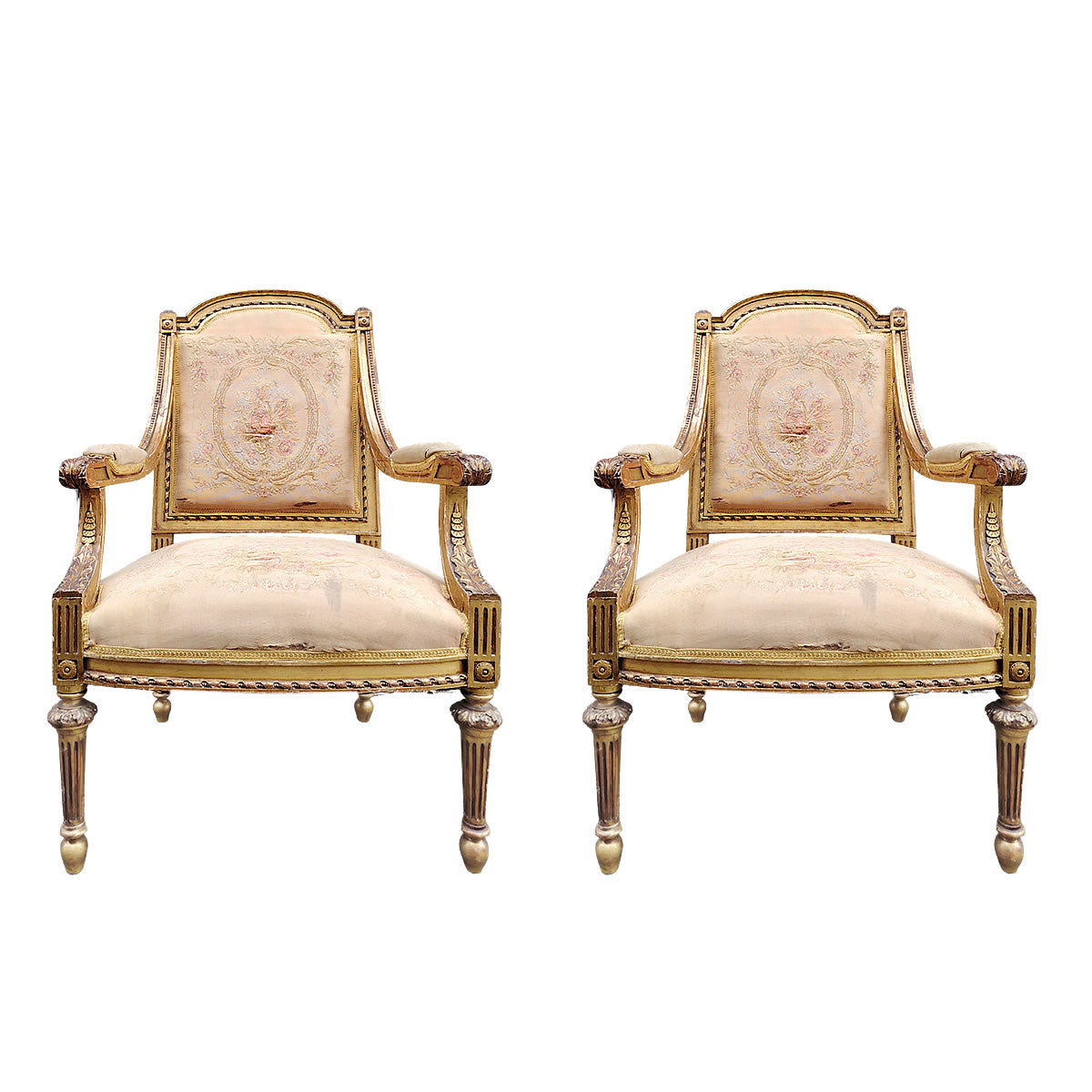 Par de sillas estilo Louis XVI